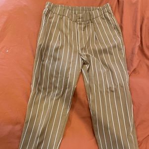 tan stripped pants